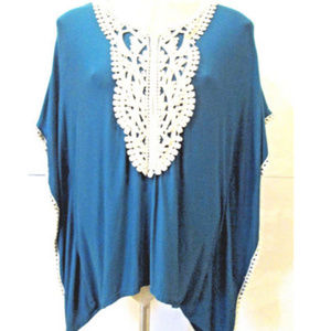 NWT CHARMING CHARLIE SMALL TEAL TOP DOLMAN SLEEVE